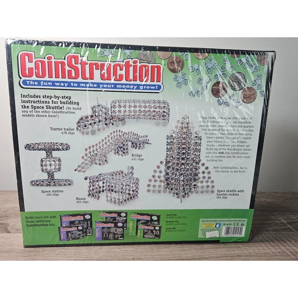 CoinStruction Coin Building Game Kit #EI-4025 Over 600 Pcs Ages 6+
